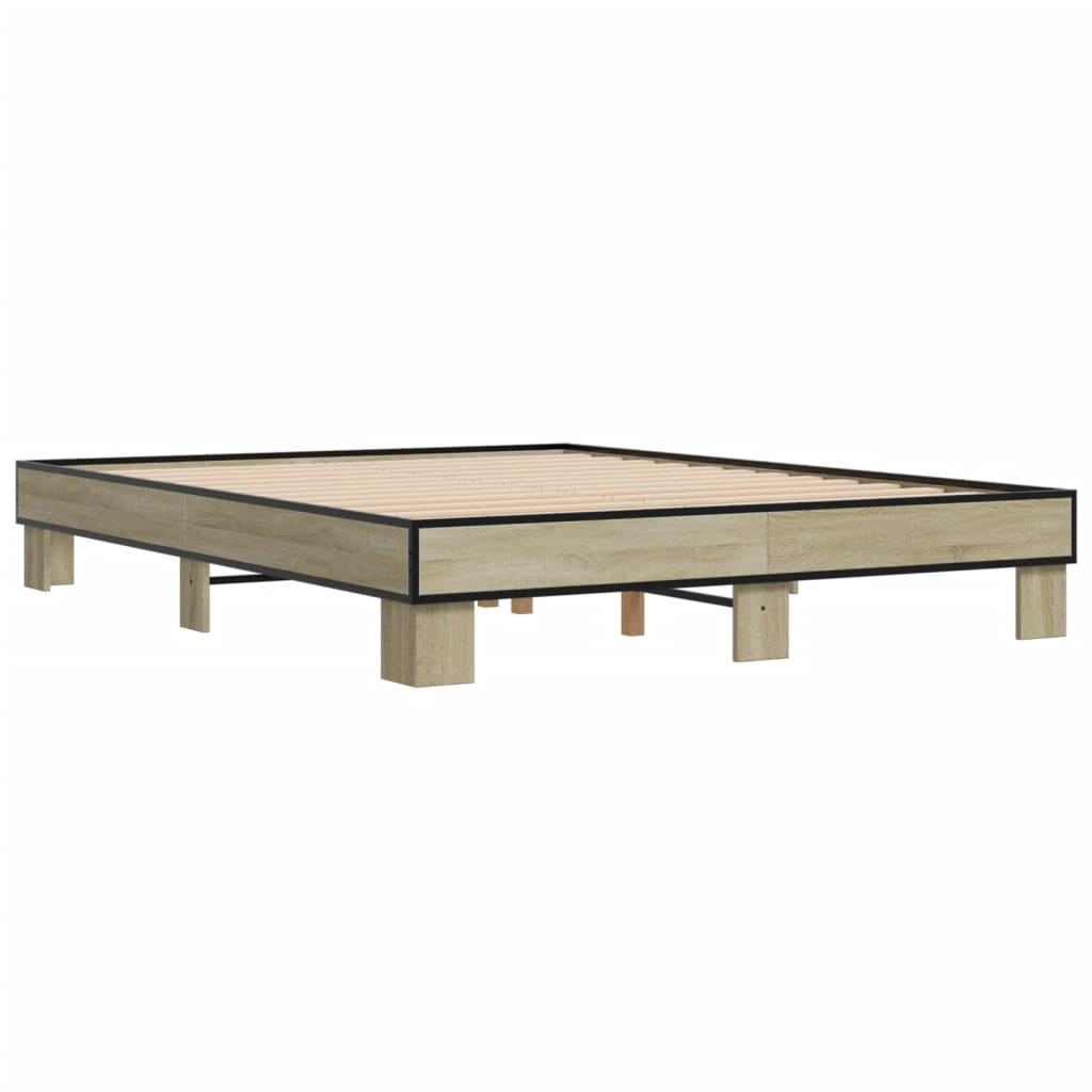 Bed Frame without Mattress Sonoma Oak 150x200 cm King Size