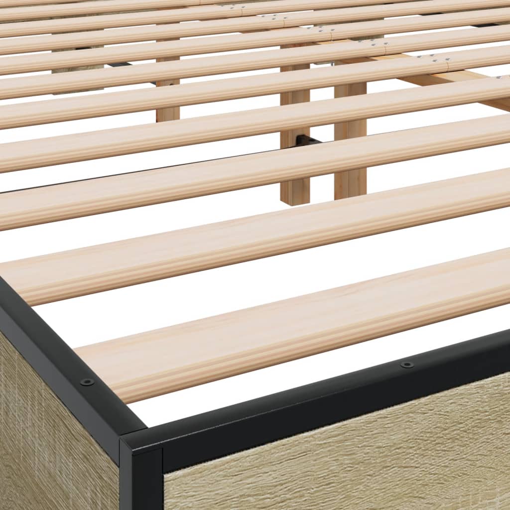 Bed Frame without Mattress Sonoma Oak 150x200 cm King Size