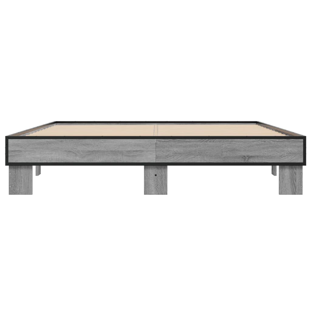 Bed Frame without Mattress Grey Sonoma 150x200 cm King Size