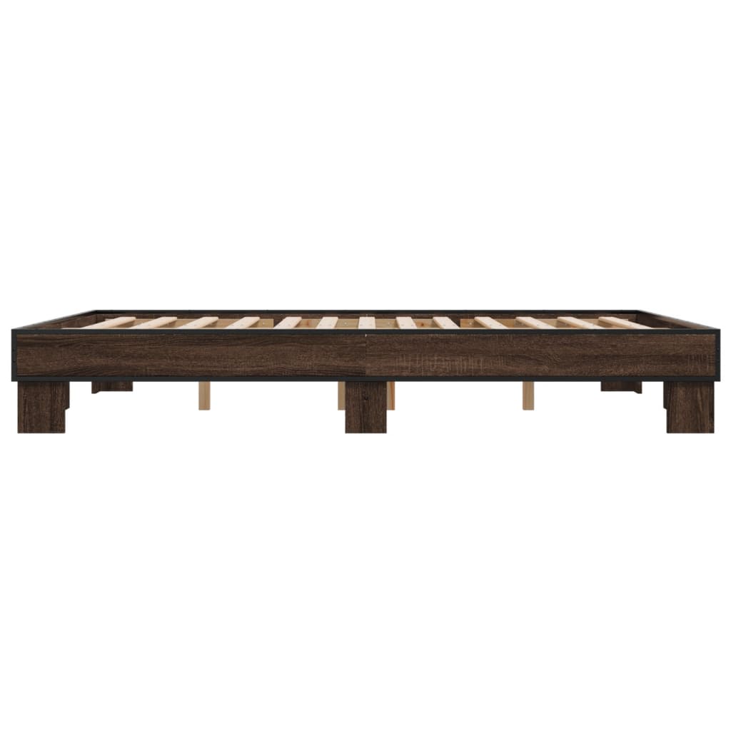 Bed Frame without Mattress Brown Oak 150x200 cm King Size