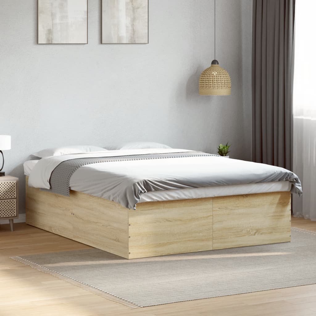 Bed Frame without Mattress Sonoma Oak 160x200 cm
