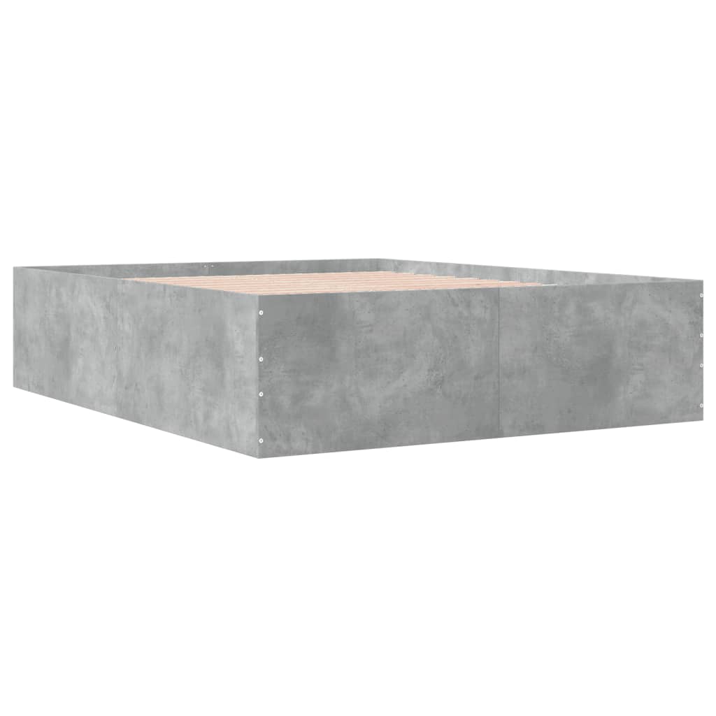 Bed Frame without Mattress Concrete Grey 160x200 cm