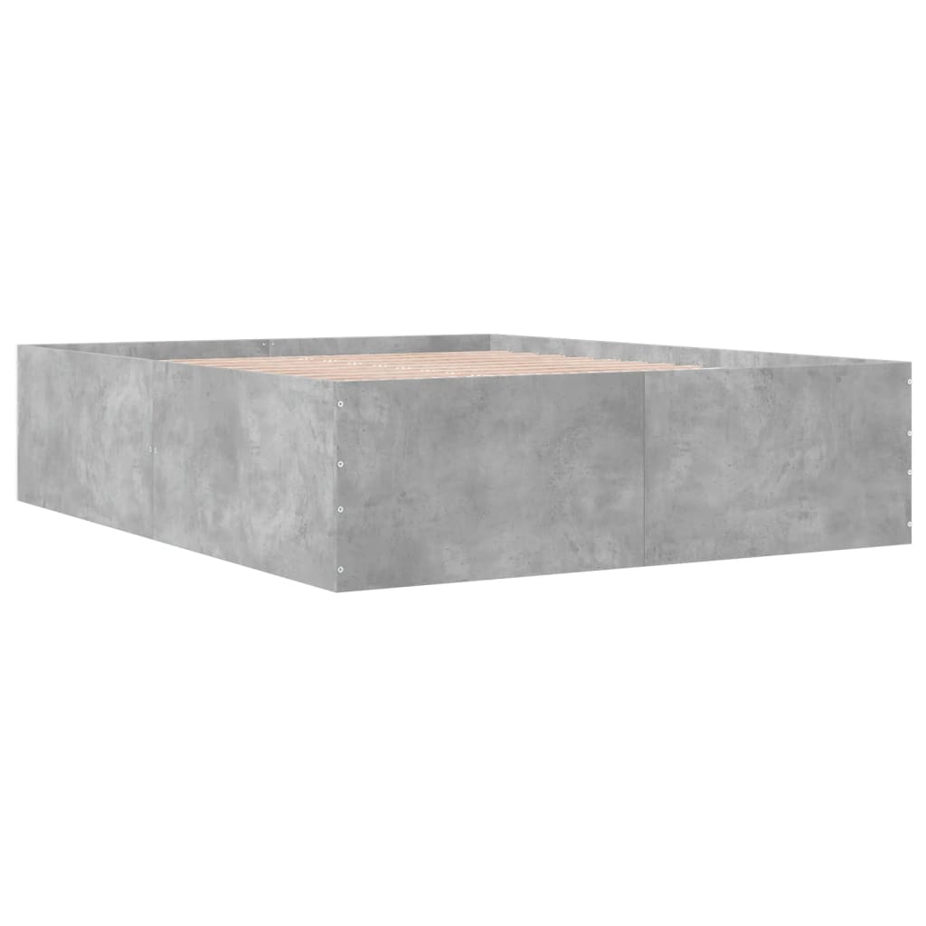Bed Frame without Mattress Concrete Grey 160x200 cm