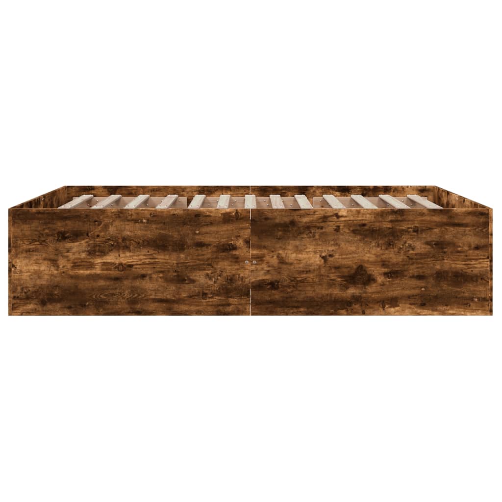 Bed Frame without Mattress Smoked Oak 160x200 cm