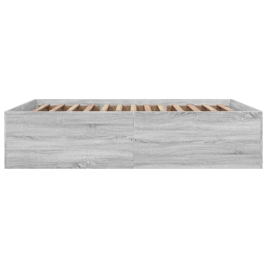 Bed Frame without Mattress Grey Sonoma 160x200 cm