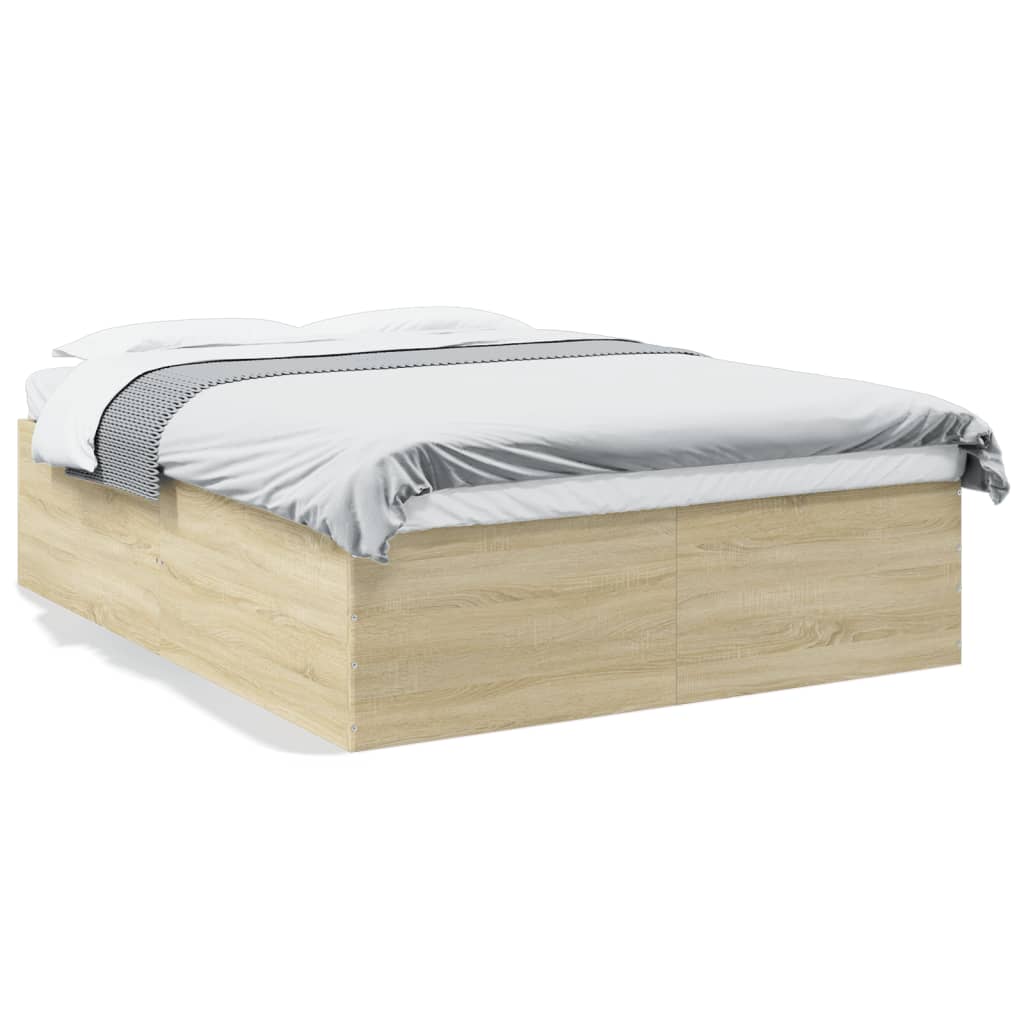 Bed Frame without Mattress Sonoma Oak 150x200 cm King Size