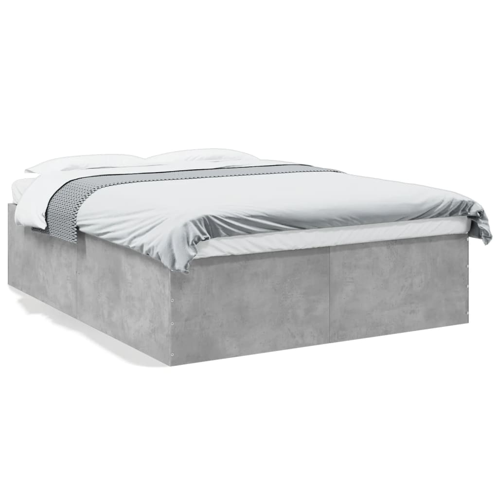 Bed Frame without Mattress Concrete Grey 150x200 cm King Size