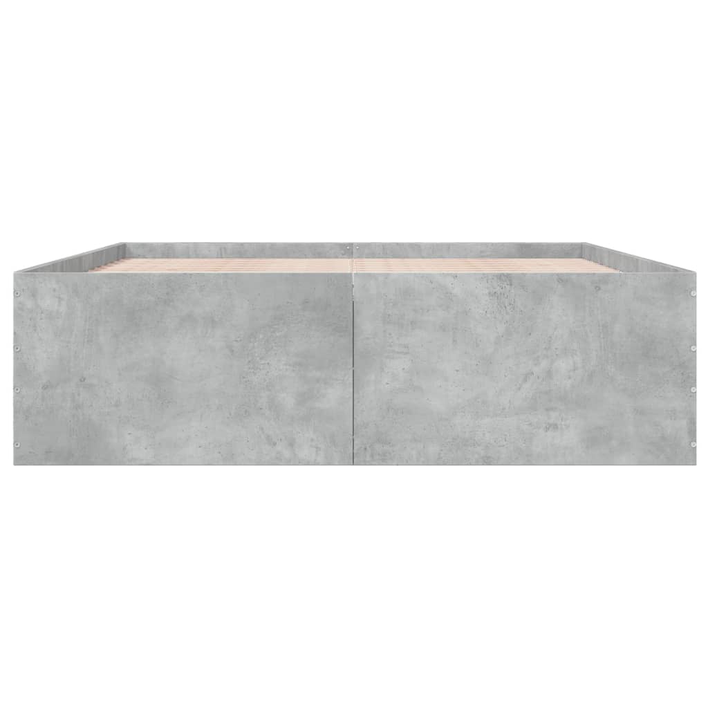 Bed Frame without Mattress Concrete Grey 150x200 cm King Size