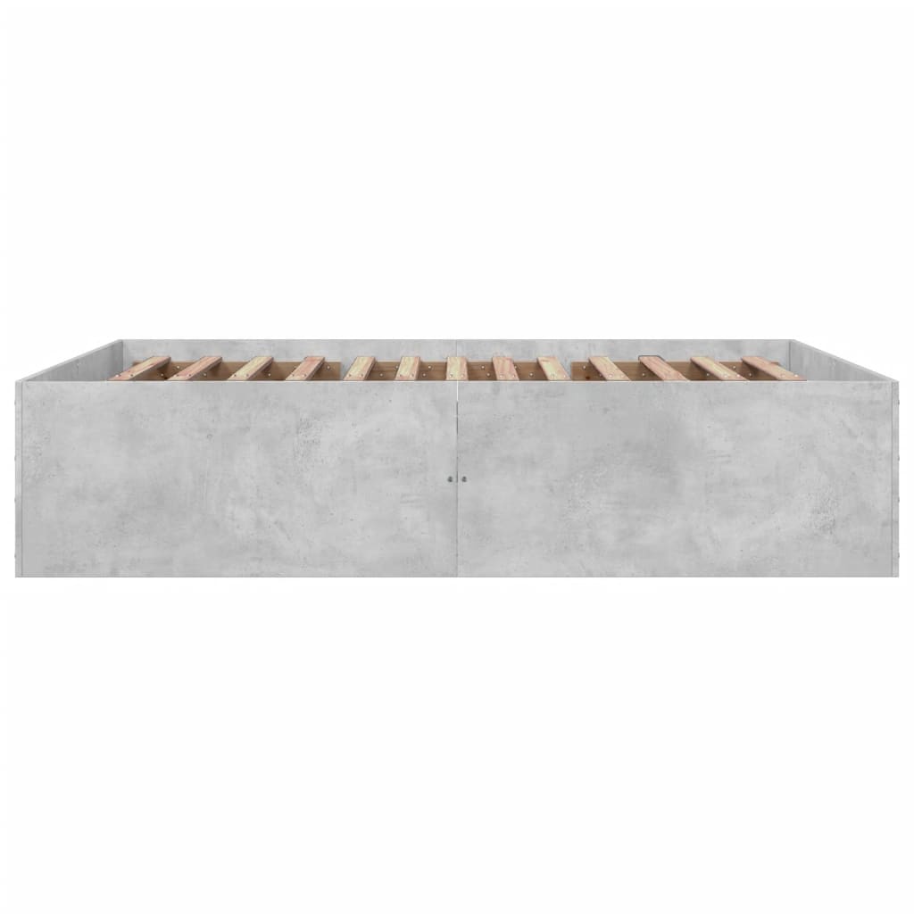 Bed Frame without Mattress Concrete Grey 150x200 cm King Size