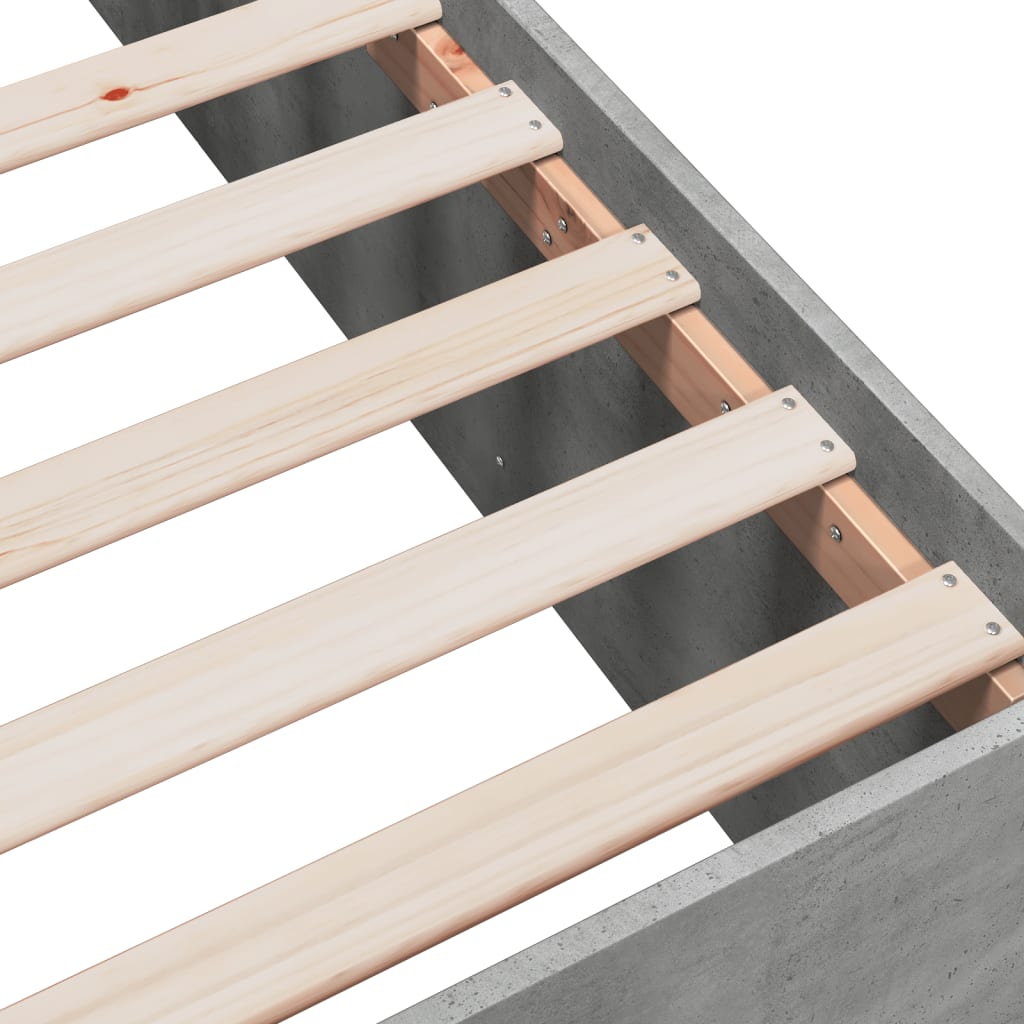 Bed Frame without Mattress Concrete Grey 150x200 cm King Size