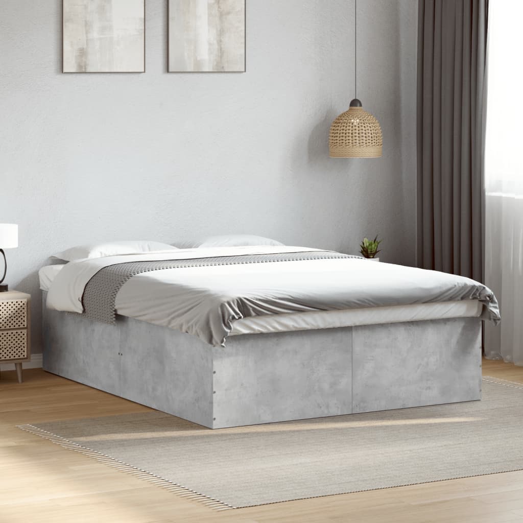Bed Frame without Mattress Concrete Grey 150x200 cm King Size