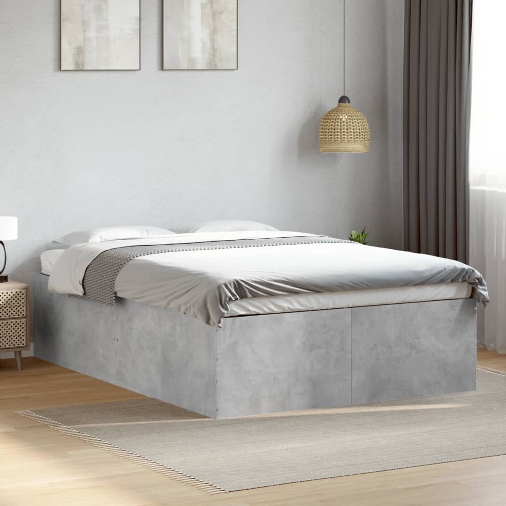 Bed Frame without Mattress Concrete Grey 120x200 cm