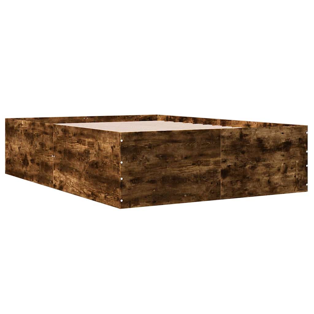 Bed Frame without Mattress Smoked Oak 120x200 cm