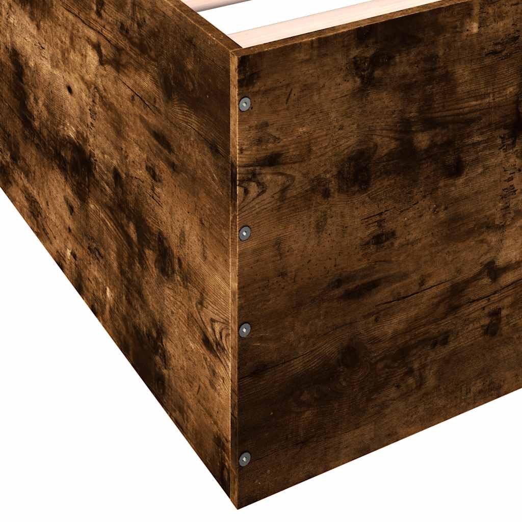 Bed Frame without Mattress Smoked Oak 120x200 cm