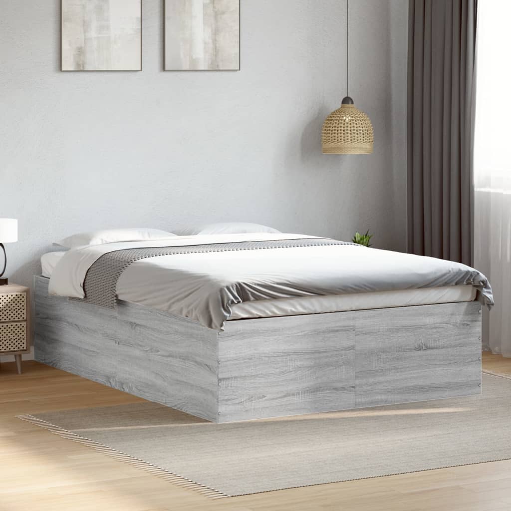 Bed Frame without Mattress Grey Sonoma 120x200 cm