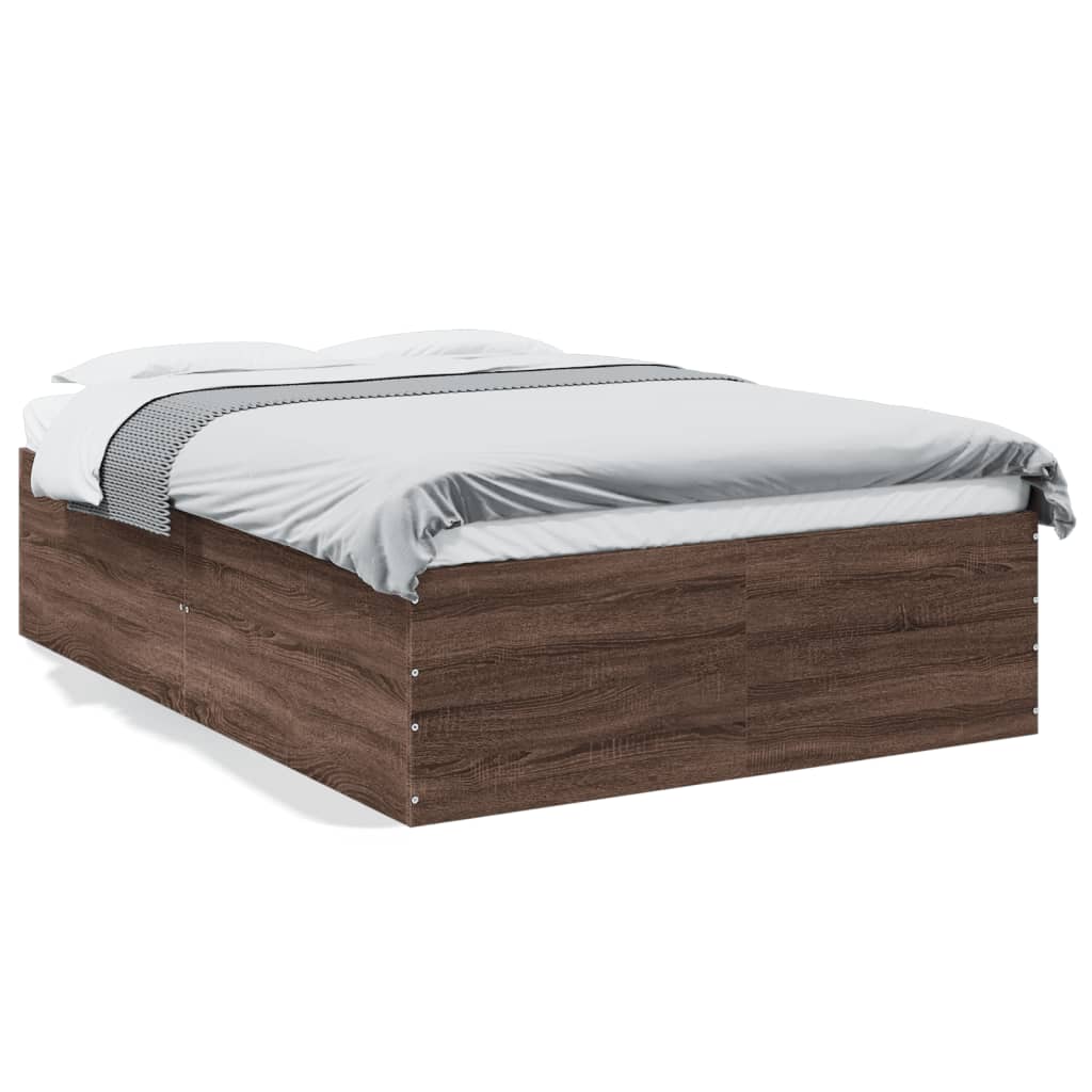 Bed Frame without Mattress Brown Oak 120x200 cm