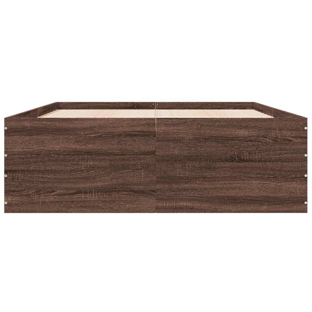 Bed Frame without Mattress Brown Oak 120x200 cm
