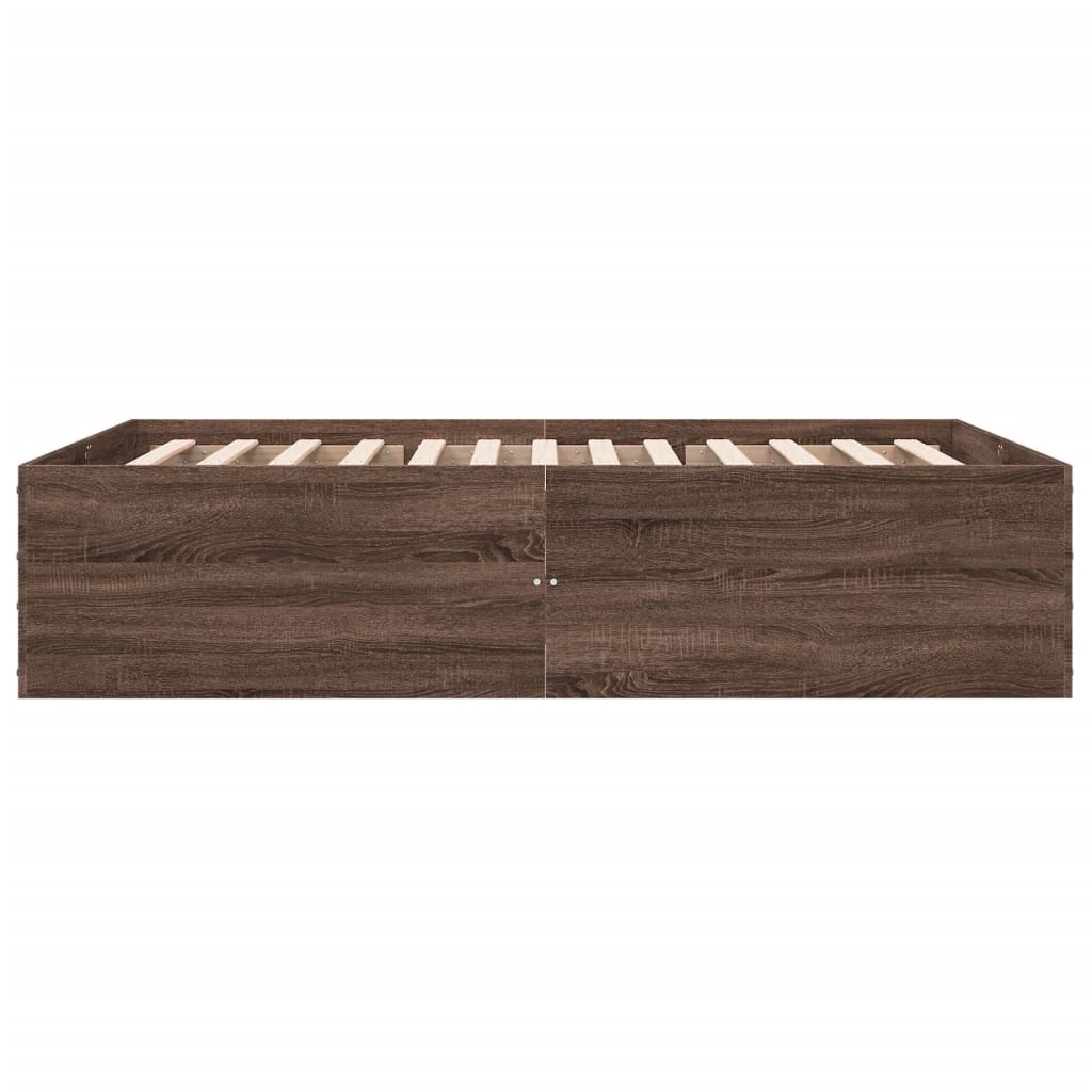 Bed Frame without Mattress Brown Oak 120x200 cm