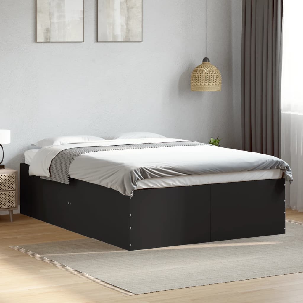 Bed Frame without Mattress Black 135x190 cm Double