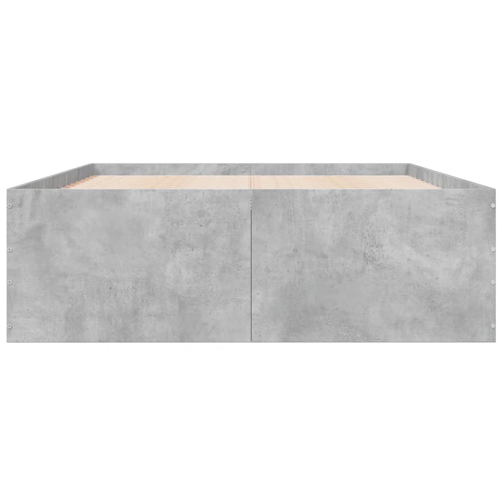 Bed Frame without Mattress Concrete Grey 135x190 cm Double