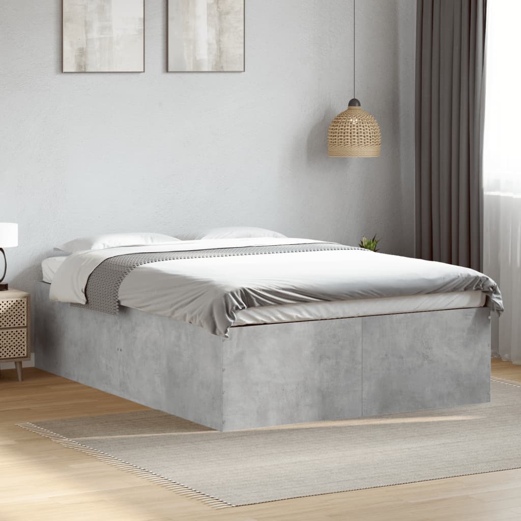 Bed Frame without Mattress Concrete Grey 135x190 cm Double