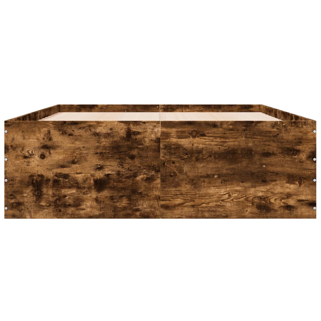 Bed Frame without Mattress Smoked Oak 135x190 cm Double