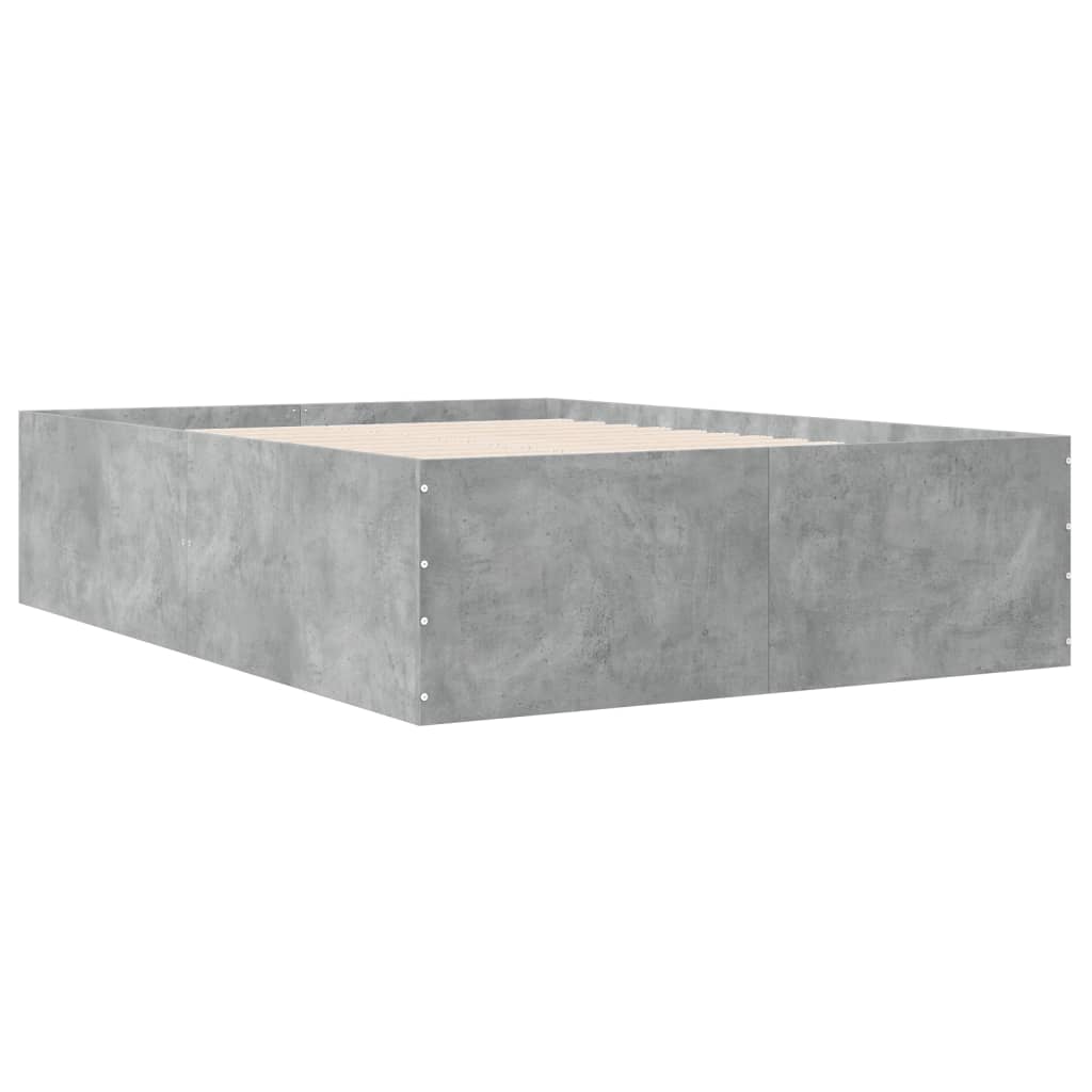 Bed Frame without Mattress Concrete Grey 120x190 cm Small Double