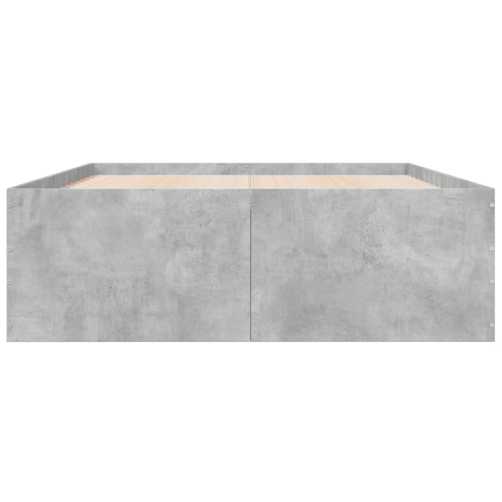 Bed Frame without Mattress Concrete Grey 120x190 cm Small Double