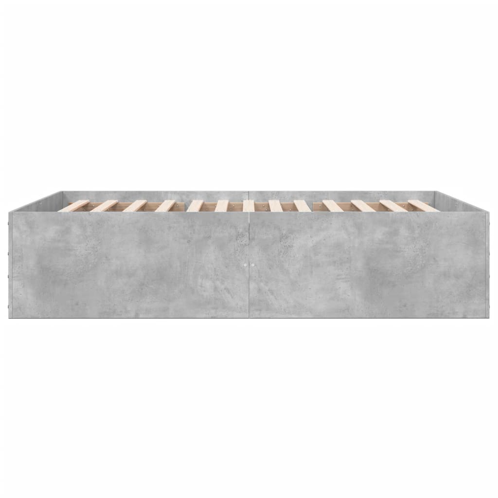 Bed Frame without Mattress Concrete Grey 120x190 cm Small Double