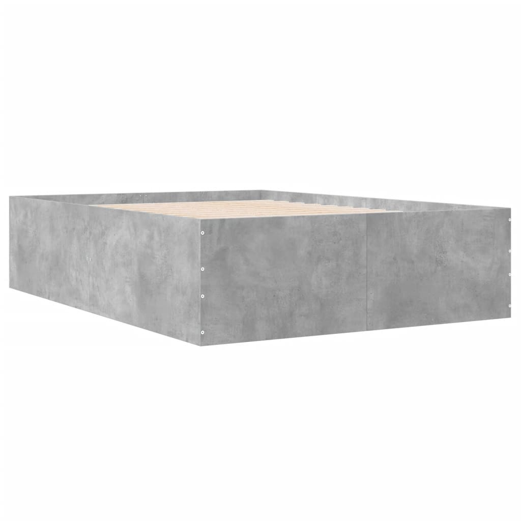 Bed Frame without Mattress Concrete Grey 120x190 cm Small Double