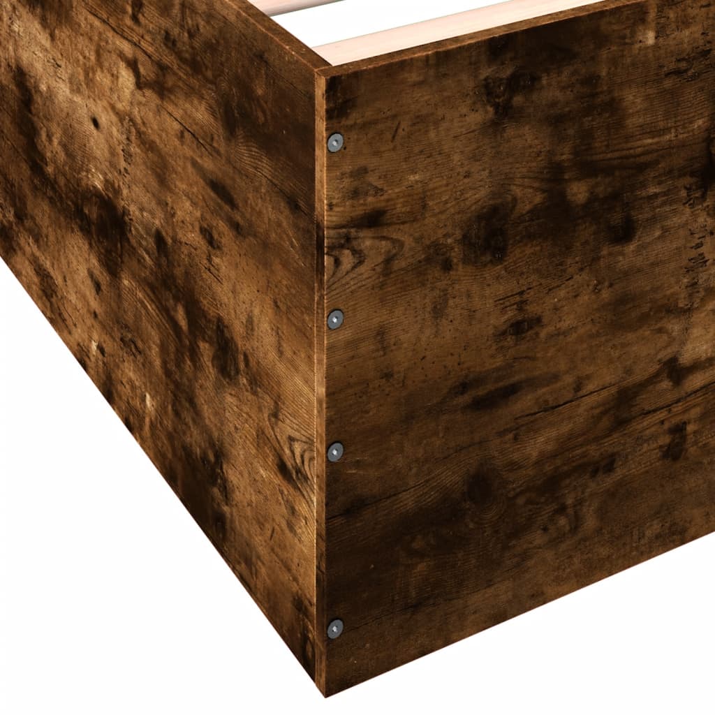 Bed Frame without Mattress Smoked Oak 120x190 cm Small Double