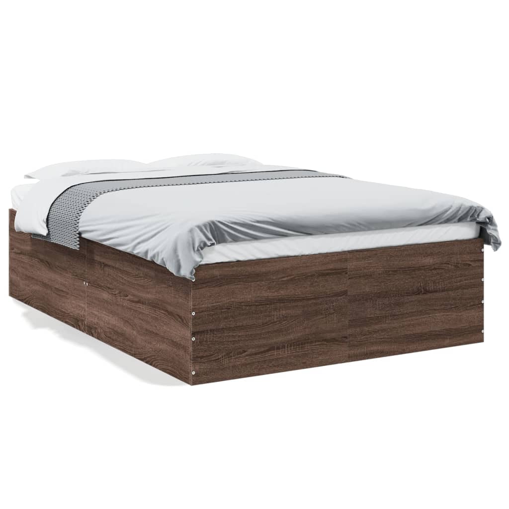 Bed Frame without Mattress Brown Oak 120x190 cm Small Double