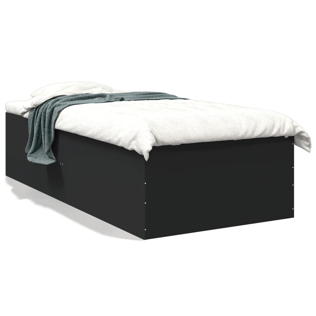 Bed Frame without Mattress Black 100x200 cm