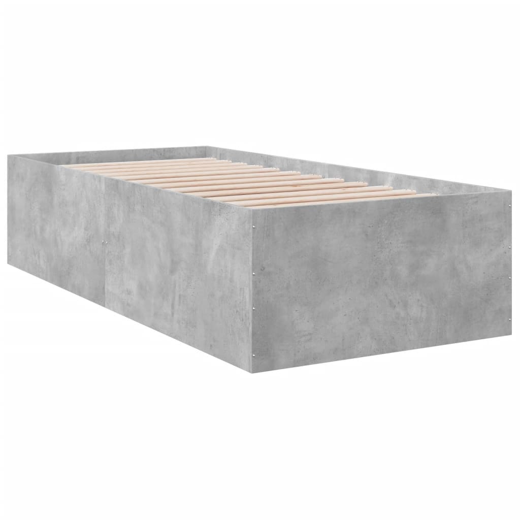 Bed Frame without Mattress Concrete Grey 100x200 cm