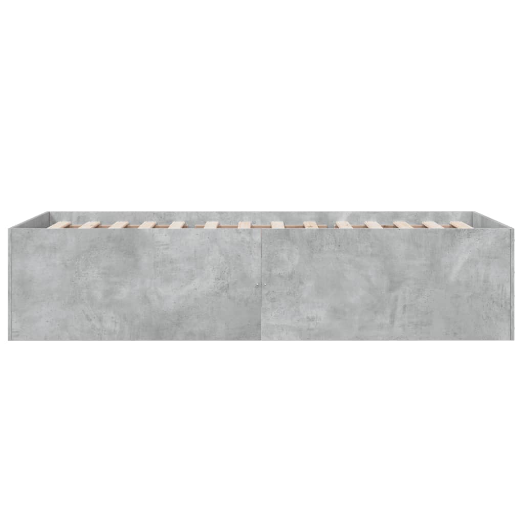 Bed Frame without Mattress Concrete Grey 100x200 cm