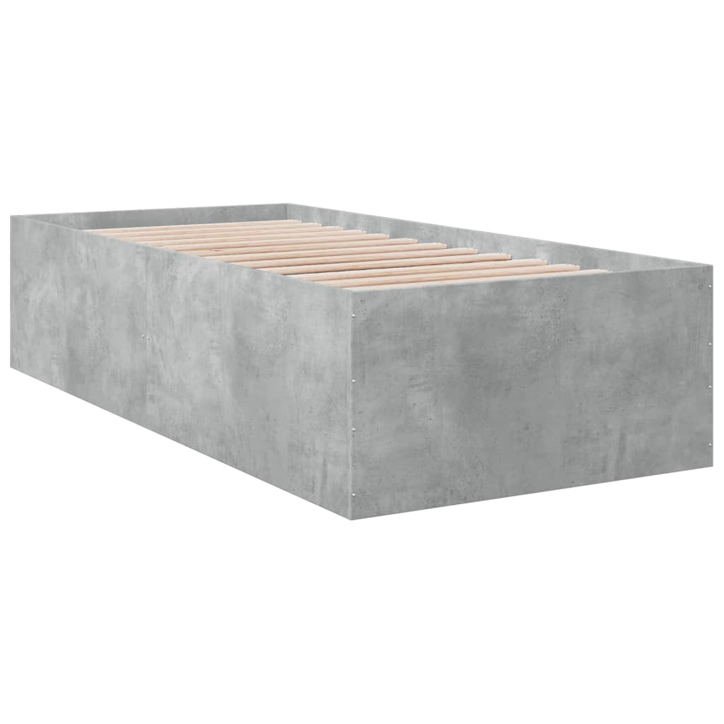 Bed Frame without Mattress Concrete Grey 100x200 cm