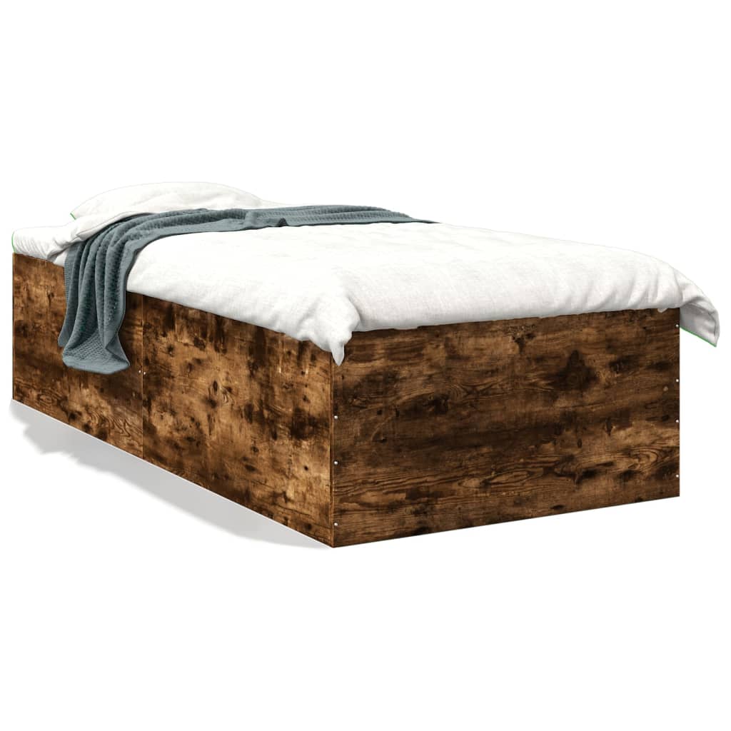 Bed Frame without Mattress Smoked Oak 100x200 cm