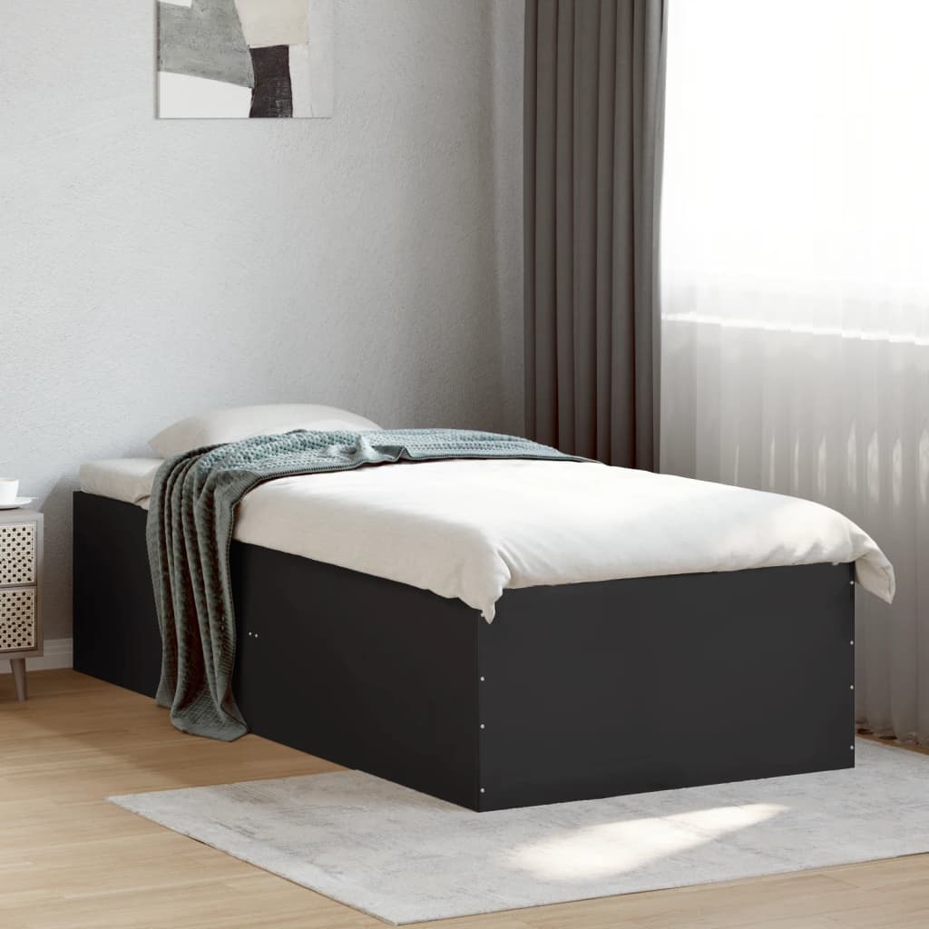 Bed Frame without Mattress Black 90x200 cm