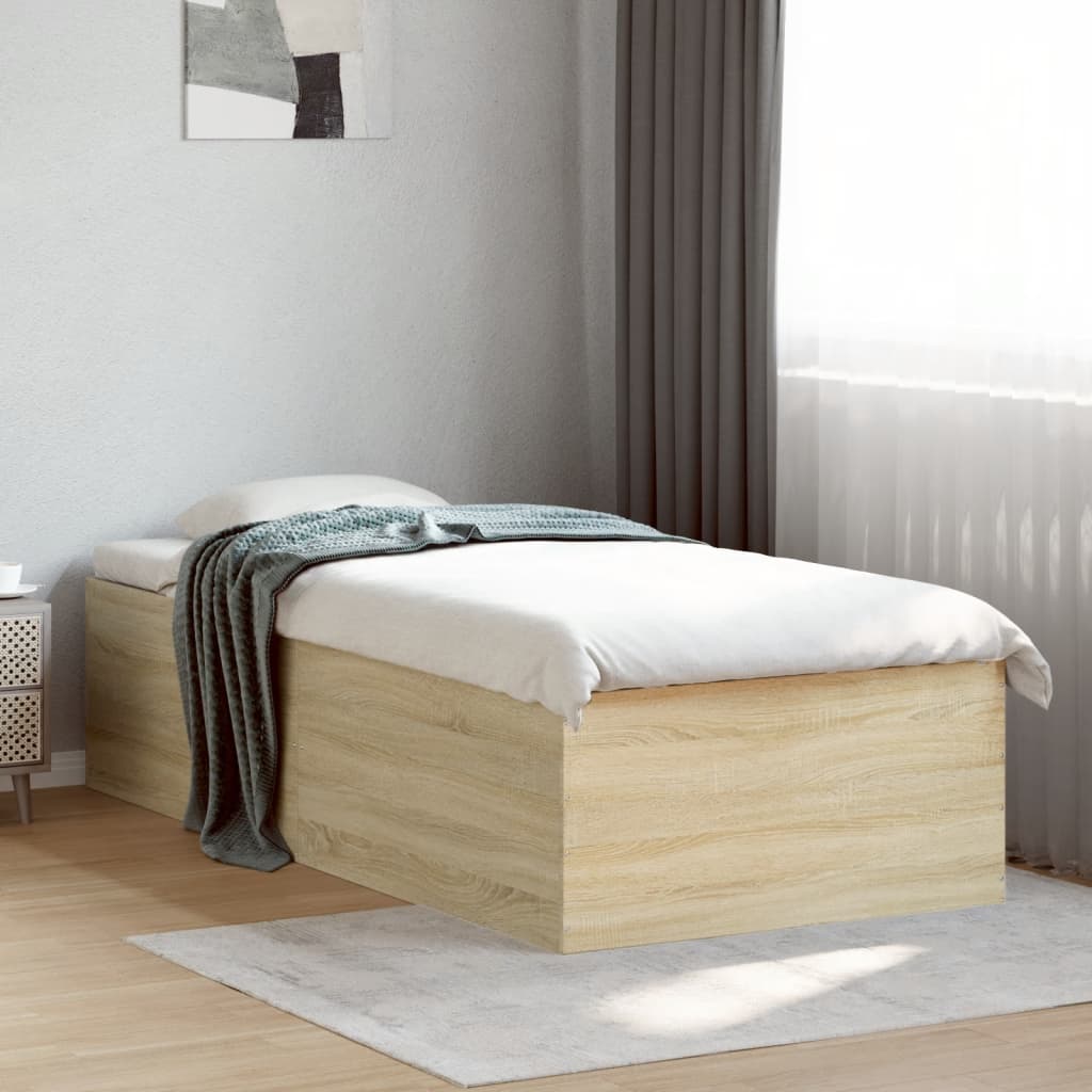 Bed Frame without Mattress Sonoma Oak 90x200 cm