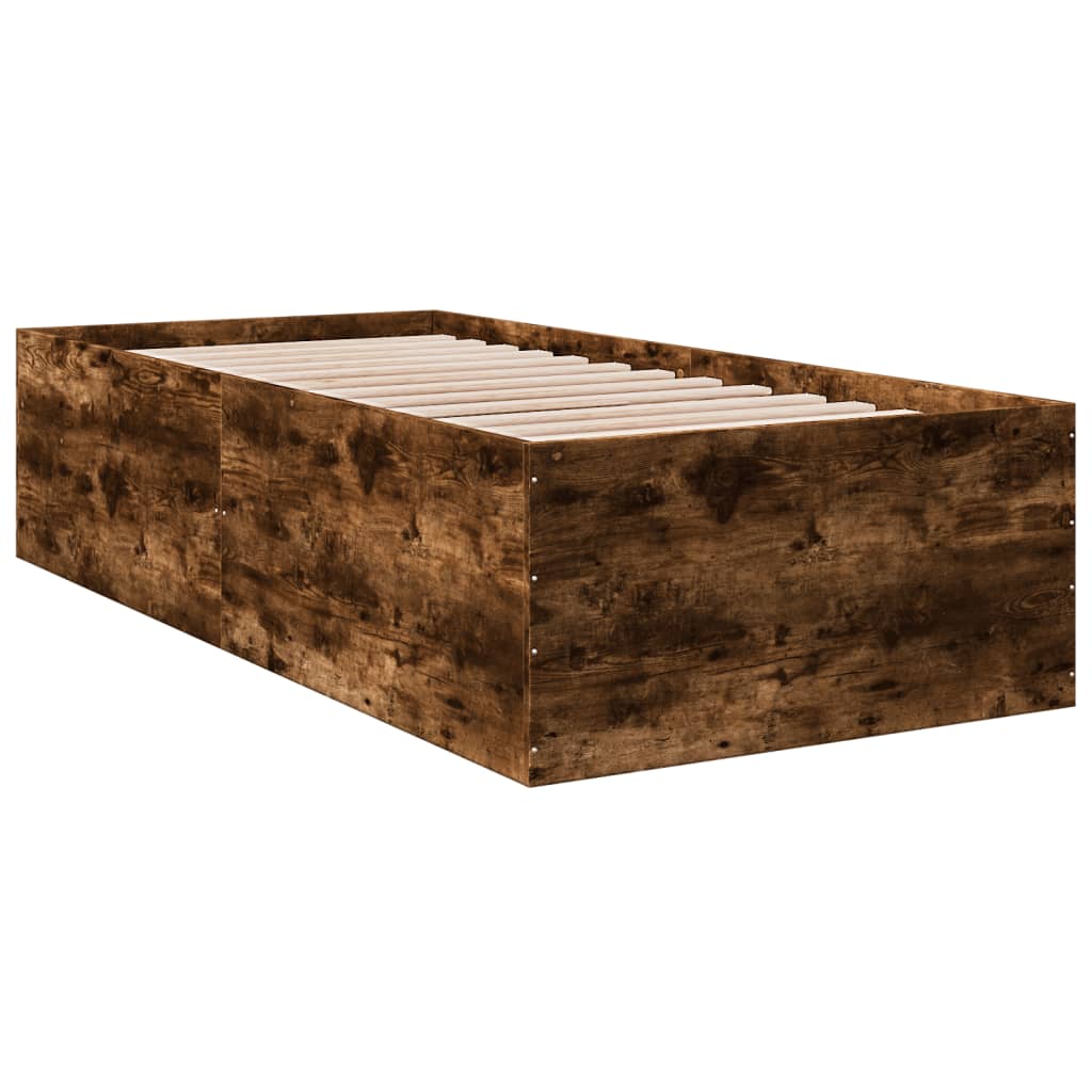 Bed Frame without Mattress Smoked Oak 90x200 cm