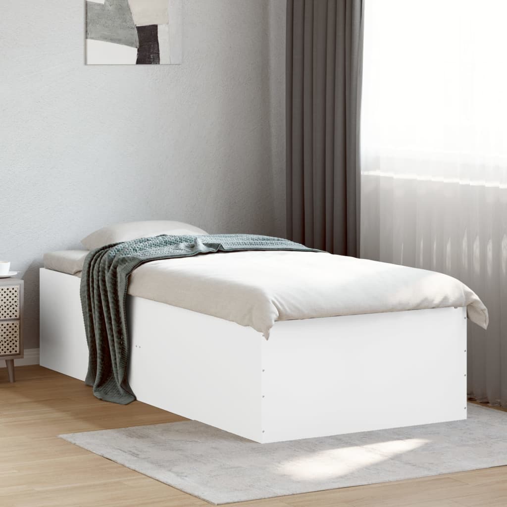 Bed Frame without Mattress White 90x190 cm Single