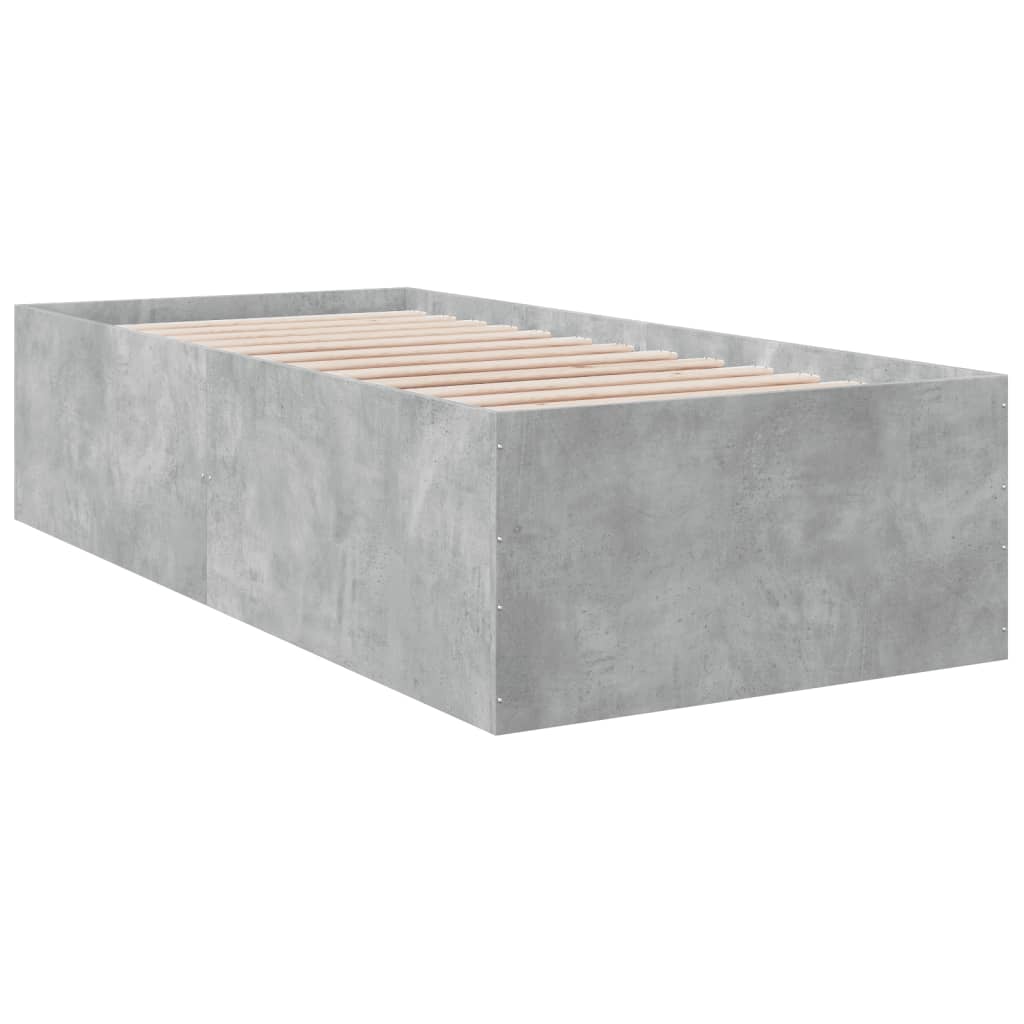 Bed Frame without Mattress Concrete Grey 90x190 cm Single