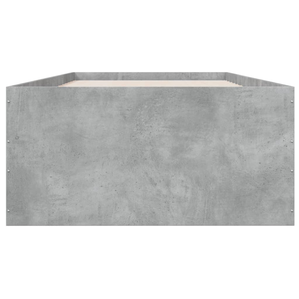 Bed Frame without Mattress Concrete Grey 90x190 cm Single