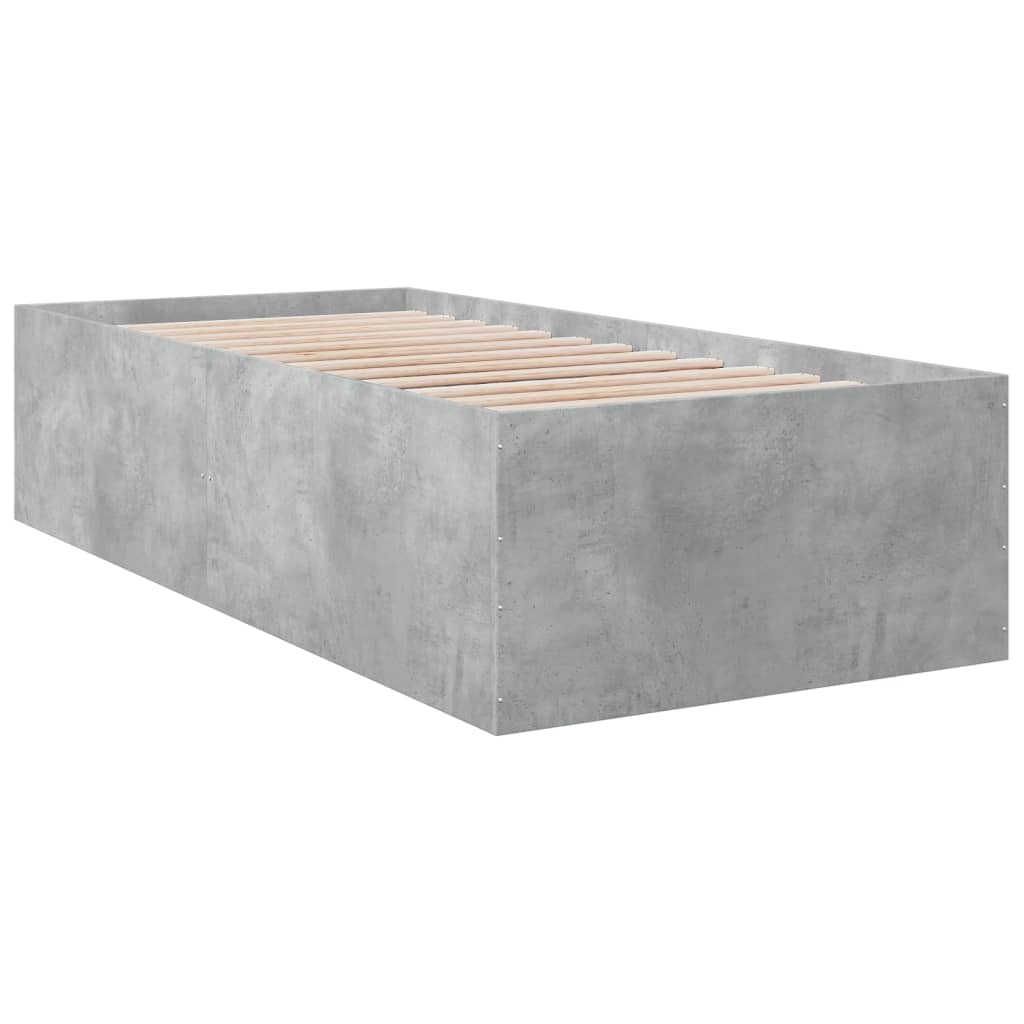 Bed Frame without Mattress Concrete Grey 90x190 cm Single
