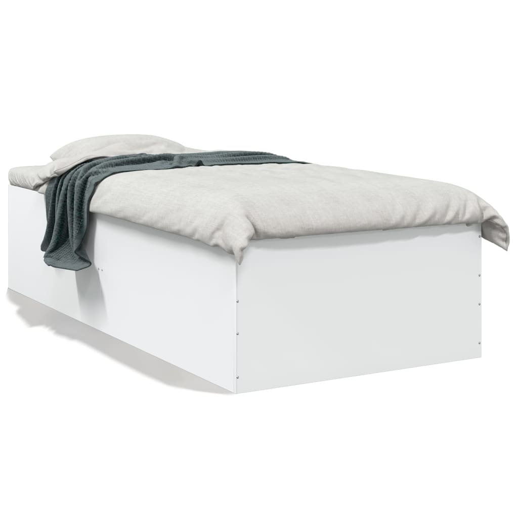 Bed Frame without Mattress White 75x190 cm Small Single