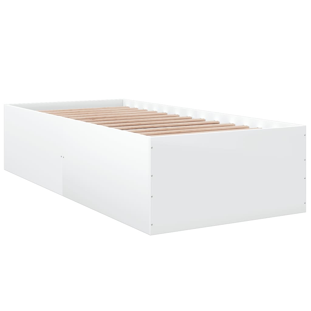 Bed Frame without Mattress White 75x190 cm Small Single