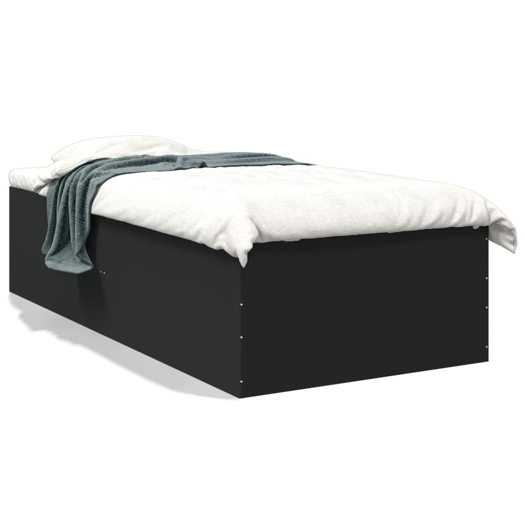 Bed Frame without Mattress Black 75x190 cm Small Single