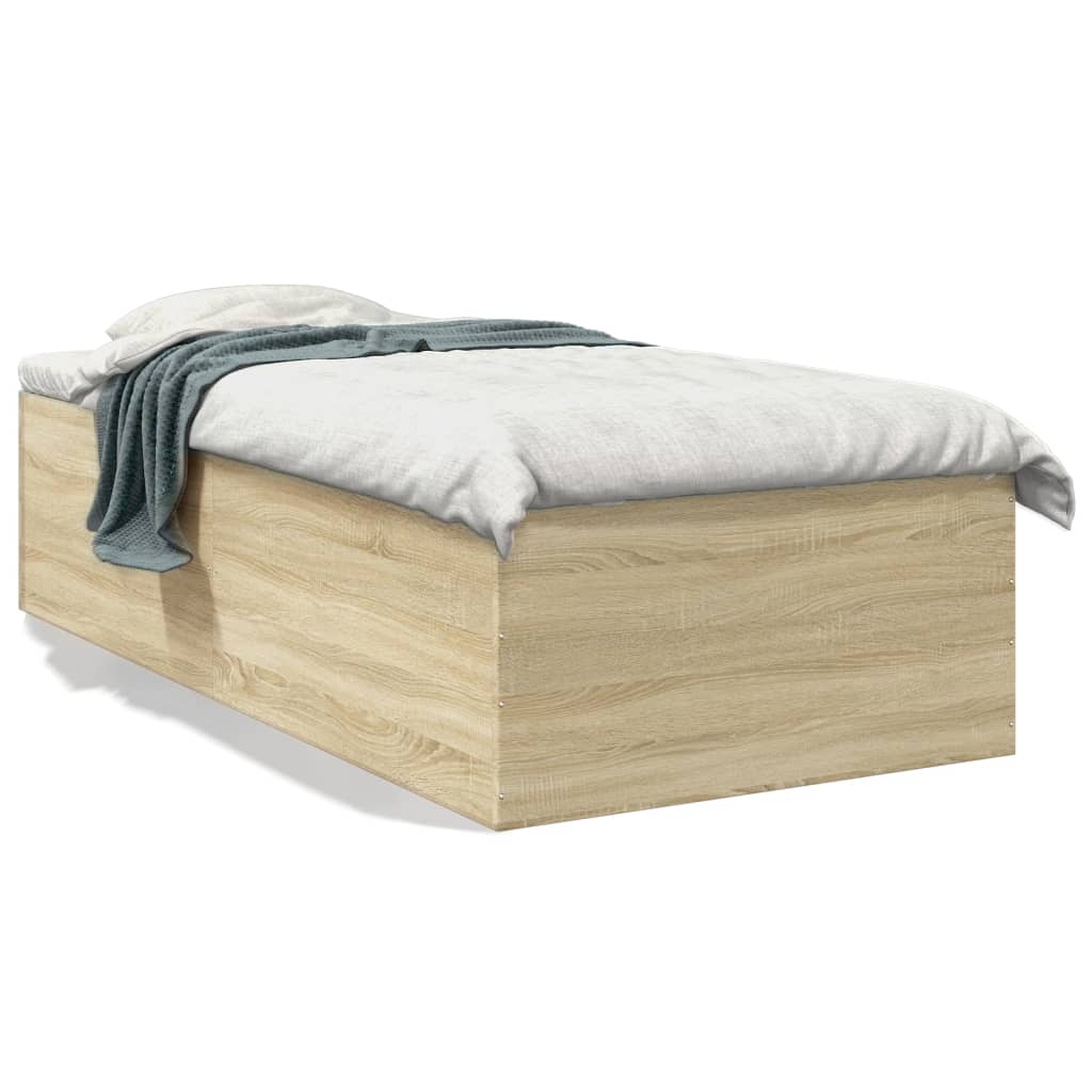 Bed Frame without Mattress Sonoma Oak 75x190 cm Small Single