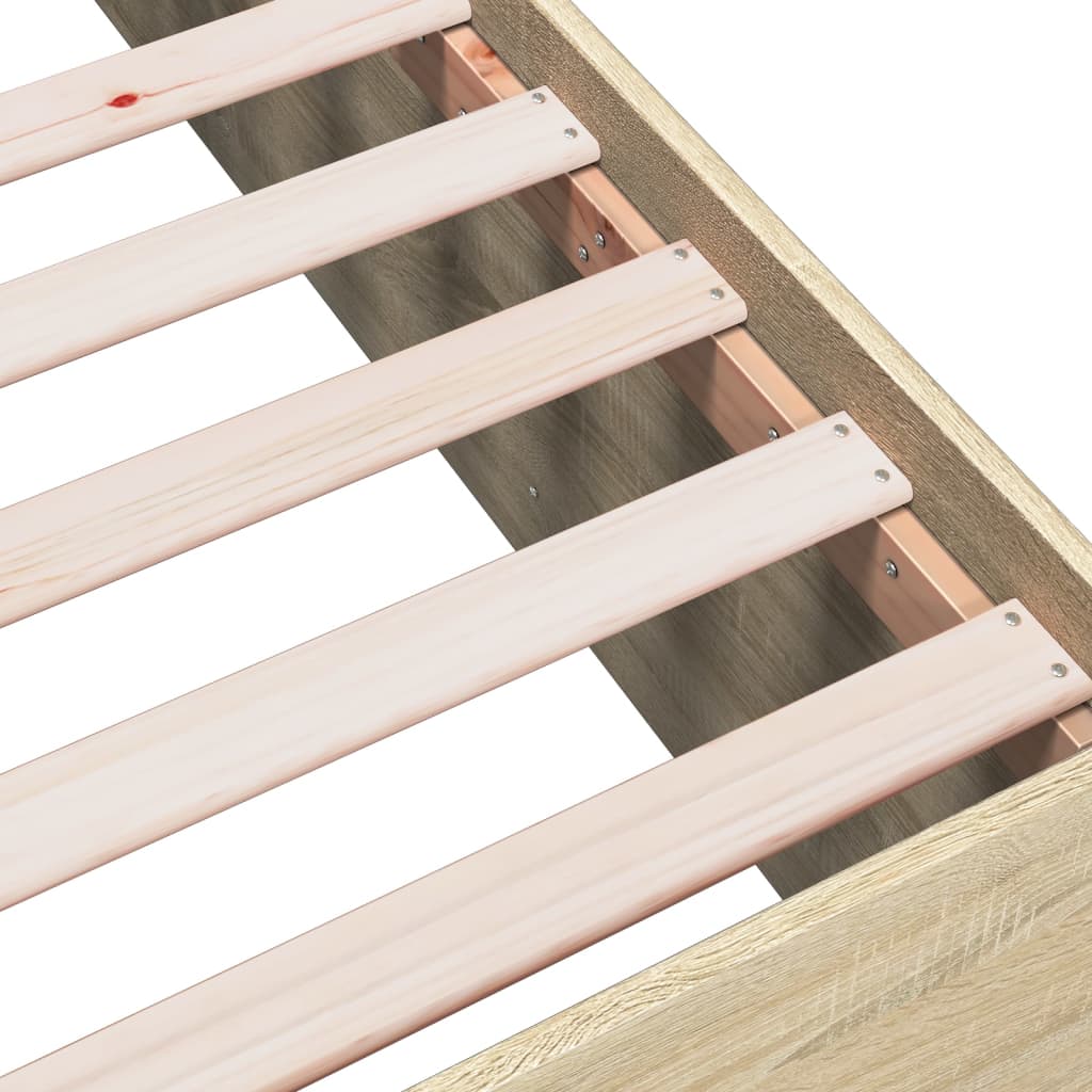 Bed Frame without Mattress Sonoma Oak 75x190 cm Small Single
