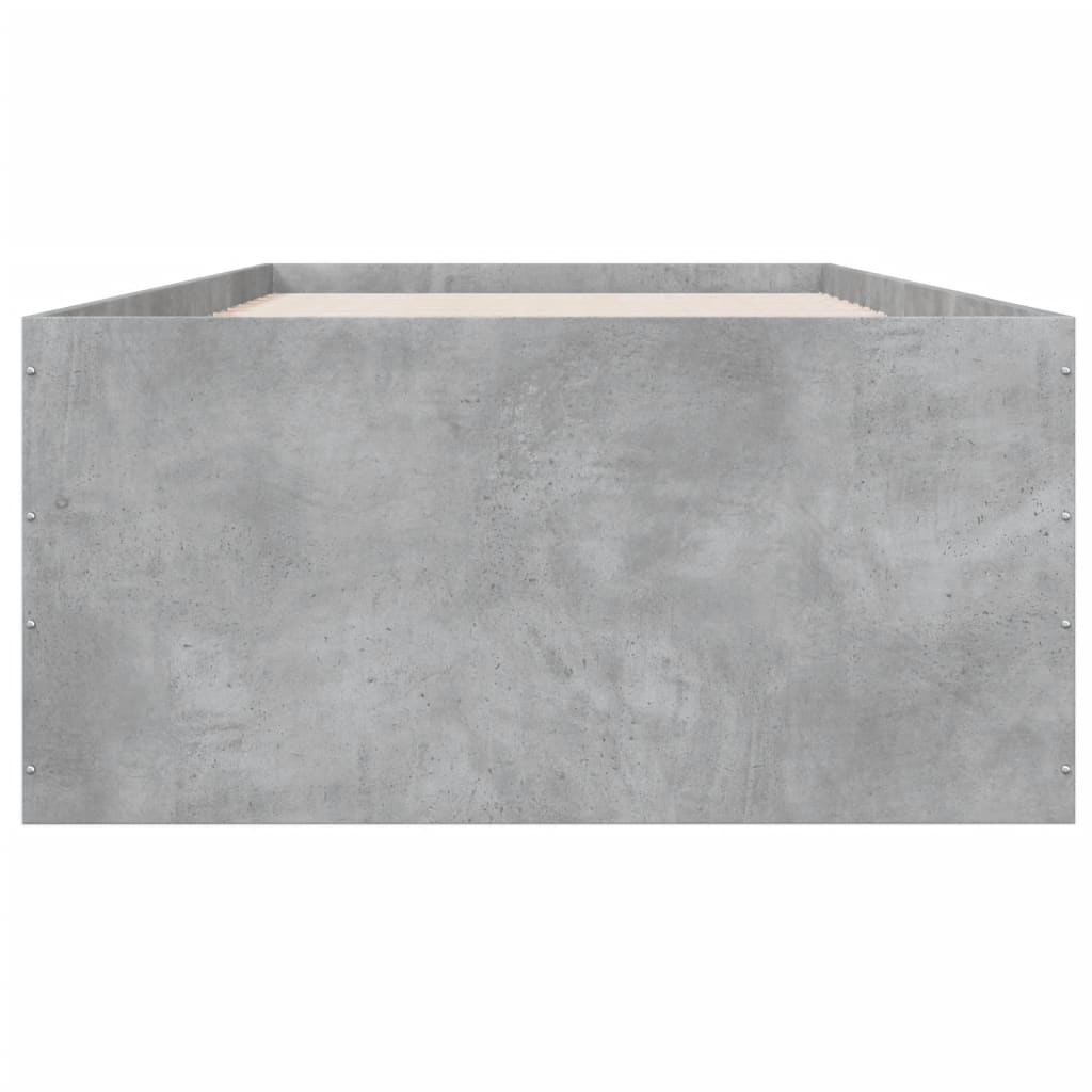 Bed Frame without Mattress Concrete Grey 75x190 cm Small Single